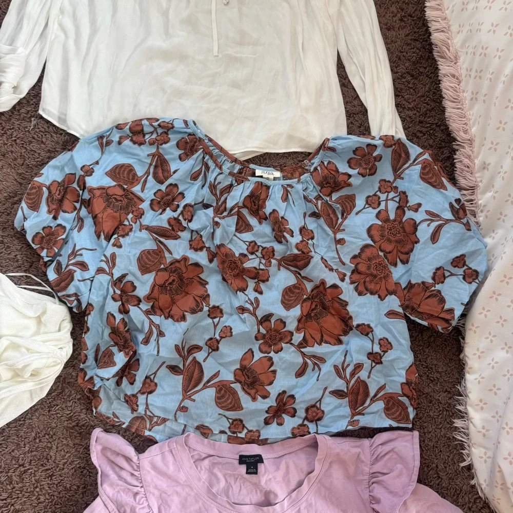 Lot Of 7 Tops Blouses Spring Summer Madewell NY&Co Cupio Ann Taylor Crop Tops M - Picture 6 of 14